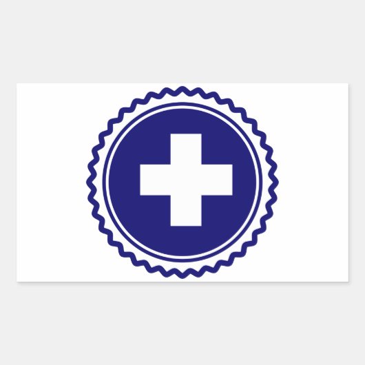 Eerste Responder Blue Health Care Cross Rechthoekige Sticker (Voorkant)