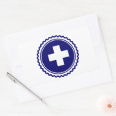 Eerste Responder Blue Health Care Cross Rechthoekige Sticker (Envelop)