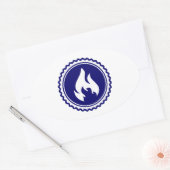 Eerste Responder Brandweerman Blauwe Vlam Badge Ovale Sticker (Envelop)