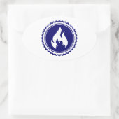 Eerste Responder Brandweerman Blauwe Vlam Badge Ovale Sticker (Tas)