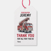 Eerste Responder Brandweerman Dank je wel Cadeaulabel (Voorkant)