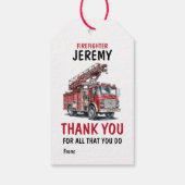 Eerste Responder Brandweerman Dank je wel Cadeaulabel (Achterkant)