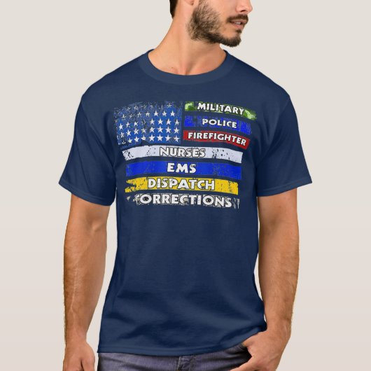Eerste Responder Gift EMS Brandweer Politie T-shirt (Voorkant)