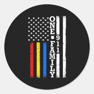 Eerste Responders Dun Red Gold Blauwe Lijn Vlag Ronde Sticker