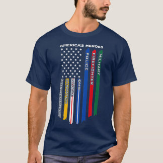 Eerste Responders Politie Militaire Brandweerman T-shirt