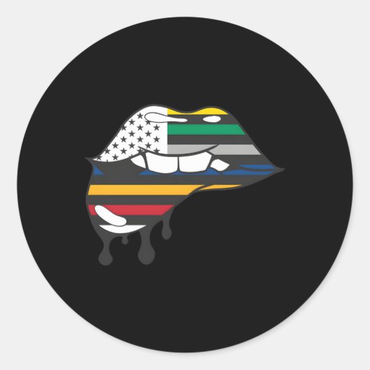 Eerste Responders vlag Dripg Lip Bijt Patriottisch Ronde Sticker (Voorkant)
