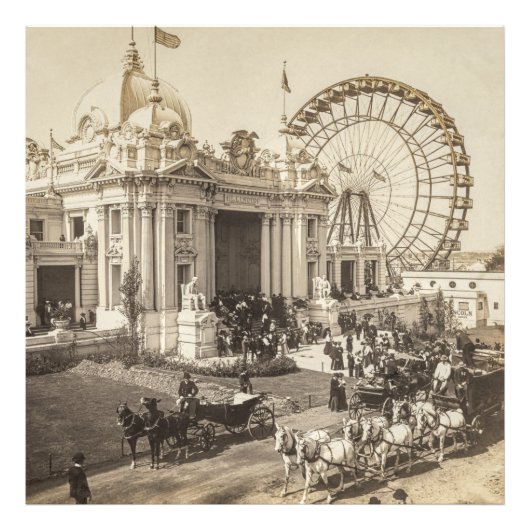 Eerste reuzenrad uitgevonden door George Ferris Foto Afdruk (Voorkant)