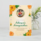 Eerste Rice voeding ceremonie uitnodiging Annapras (Staand voorkant)