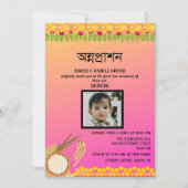 Eerste Rijst Annaprashan Bengaalse Aanpasbare Kaart (Voorkant)