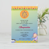 Eerste Rijst "Annaprashan" Indiaas Baby Afbeelding Kaart (Staand voorkant)