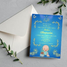 Eerste Rijst "Annaprashan" Indiaas Baby Afbeelding Kaart