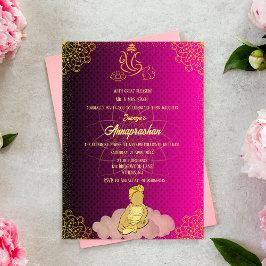 Eerste Rijst "Annaprashan" Indiaas Baby Afbeelding Kaart