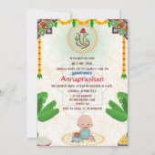 Eerste rijst "Annaprashan" Indiase Baby Kaart (Voorkant)