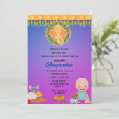 Eerste rijst "Annaprashan" Indiase uitnodiging (Staand voorkant)