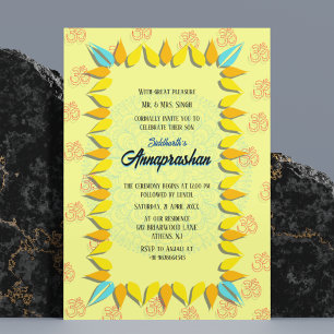 Eerste rijst "Annaprashan" Indiase uitnodiging