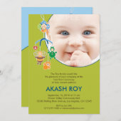 Eerste Rijstceremonie Baby mobiele uitnodiging (Voorkant / Achterkant)