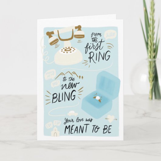 Eerste Ring naar New Bling Gefeliciteerd Wedding Kaart (Voorkant)