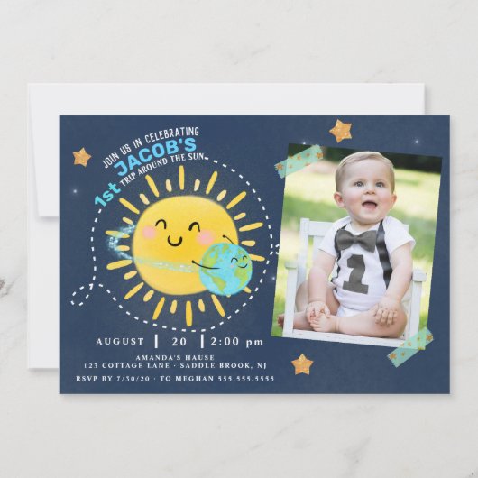 Eerste rit rond de zon kaart (Voorkant)