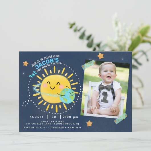 Eerste rit rond de zon kaart (Staand voorkant)