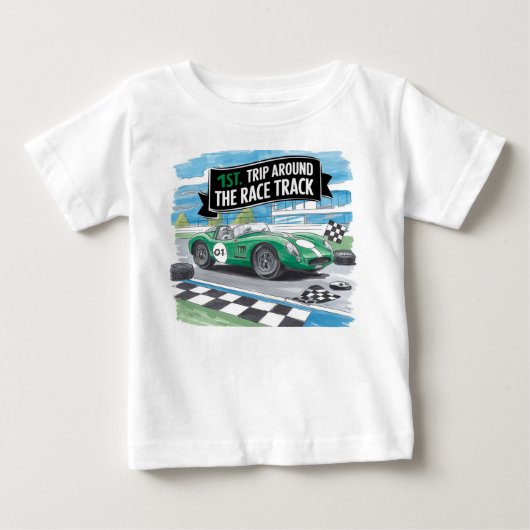 Eerste rit rond het racecircuit verjaardagsboy (Voorkant)