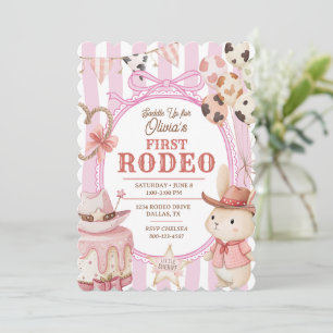 Eerste Rodeo 1e Verjaardag Cowgirl Meisje Roze Kon Kaart