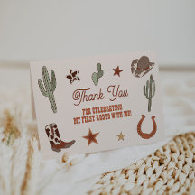 Eerste Rodeo 1e Verjaardag Dank Je Kaart Wilde Wes