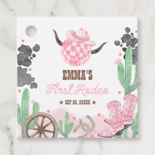 Eerste Rodeo 1e Verjaardag Roze Boho Wilde Westen Bedankjes Labels