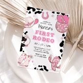 Eerste rodeo 1e verjaardag roze meisje verjaardag kaart