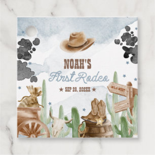 Eerste Rodeo 1e Verjaardag Rustieke Wilde Westen Bedankjes Labels