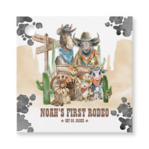 Eerste Rodeo 1e Verjaardag Schattige Dieren Wilde 