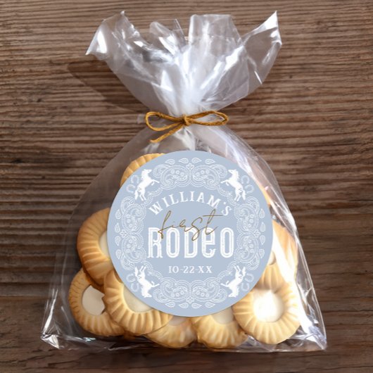 Eerste Rodeo 1e Verjaardag Sticker – Lichtblauw We