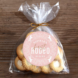Eerste Rodeo 1e Verjaardag Sticker – Roze Western 