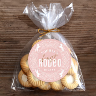 Eerste Rodeo 1e Verjaardag Sticker – Roze Western 