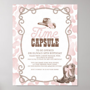 Eerste Rodeo 1e Verjaardag Tijd Capsule Feest Bord Poster