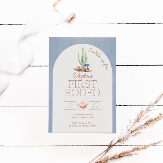Eerste Rodeo 1e verjaardag uitnodiging