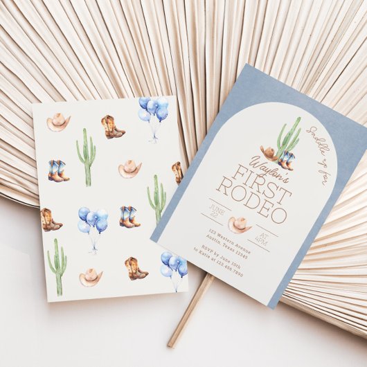 Eerste Rodeo 1e verjaardag uitnodiging