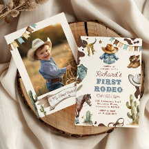 Eerste rodeo 1e verjaardag Western cowboy foto