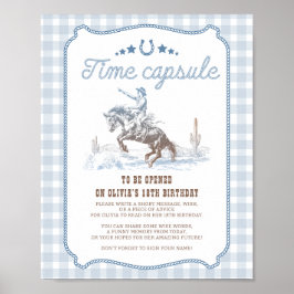 Eerste Rodeo 1e Verjaardag Western Tijdcapsule Bor Poster