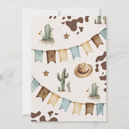 Eerste rodeo 1e verjaardag Westerne cowboy Wild Kaart (Achterkant)