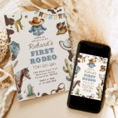 Eerste rodeo 1e verjaardag Westerne cowboy Wild Kaart