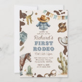 Eerste rodeo 1e verjaardag Westerne cowboyfoto Kaart (Voorkant)