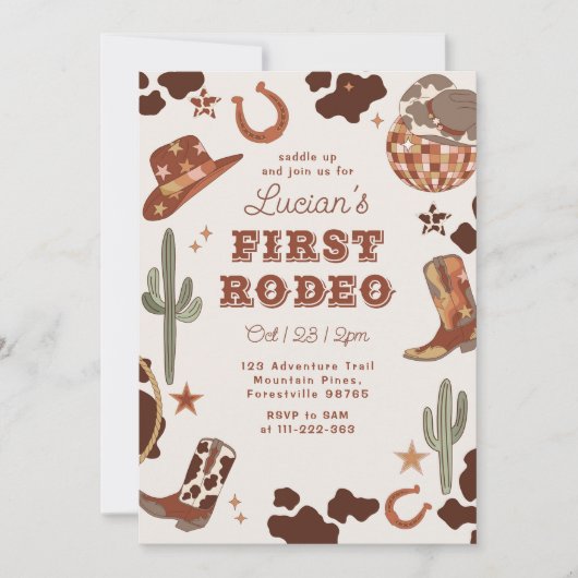 Eerste rodeo 1e verjaardag Westerne cowboyfoto Kaart (Voorkant)