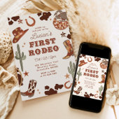 Eerste rodeo 1e verjaardag Westerne cowboyfoto Kaart