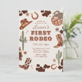 Eerste rodeo 1e verjaardag Wild west cowboy Kaart (Staand voorkant)