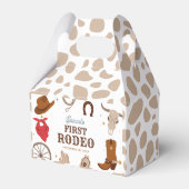 Eerste Rodeo Beige Wild Wild West Boy 1e Verjaarda Bedankdoosjes (Achterkant)