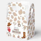 Eerste Rodeo Beige Wild Wild West Boy 1e Verjaarda Bedankdoosjes (Geopend)