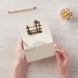 Eerste Rodeo Birthday All In One Uitnodiging