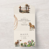 Eerste Rodeo Birthday All In One Uitnodiging (Binnen)