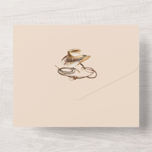 Eerste Rodeo Birthday All In One Uitnodiging (Achterkant)