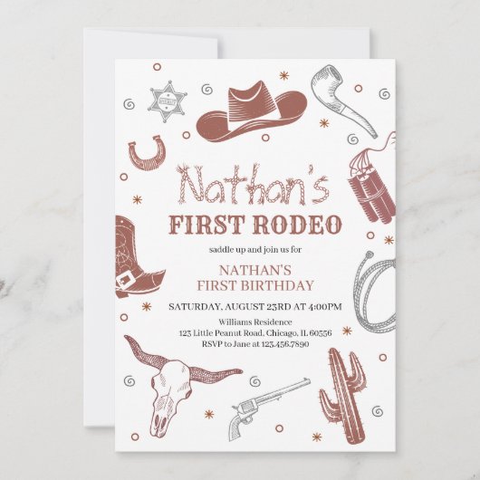 Eerste Rodeo Birthday Kaart (Voorkant)